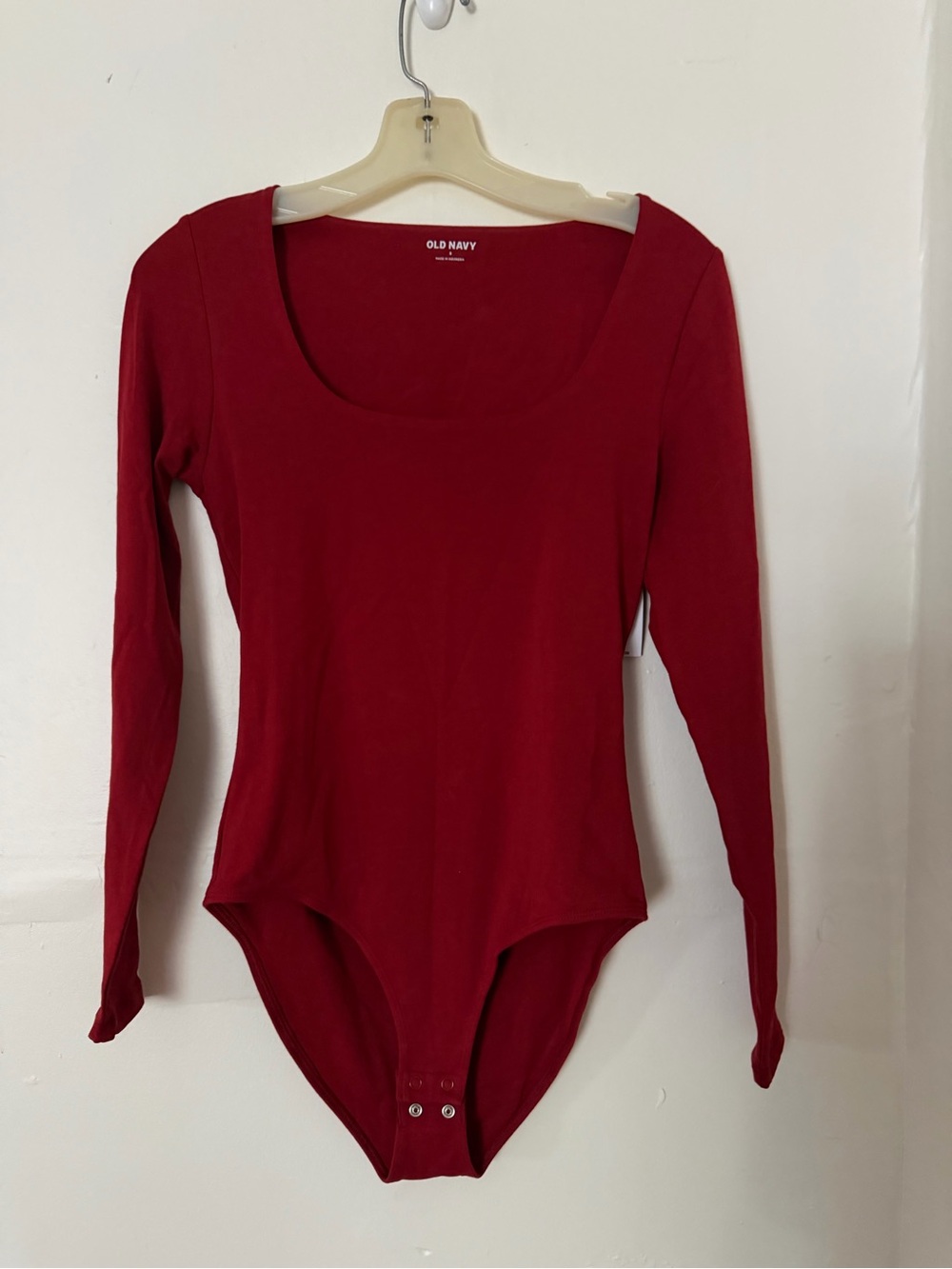 Old Navy Red Long Sleeve Scoop Neck Bodysuit NWT
